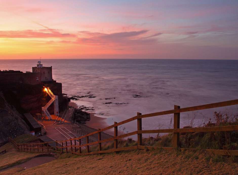 Jacobs Ladder Beach near Sidmouth South Devon at Sunrise